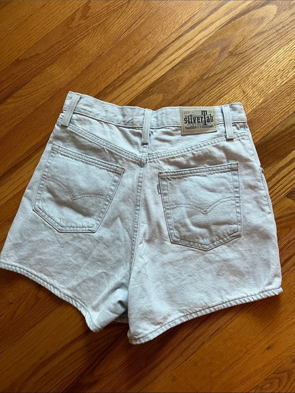 Levi's Pale Blue High-Rise Denim Shorts - Picture 4 of 8